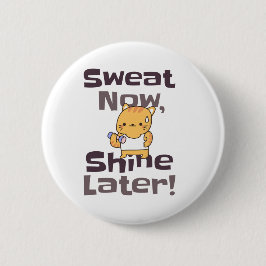Niedliches Kitty Gym Motivation Button - "Sweat No