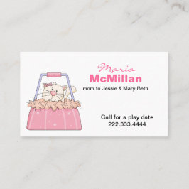 Niedliches Kitty in einer Purse Mommy Card Telefonnummerkarte
