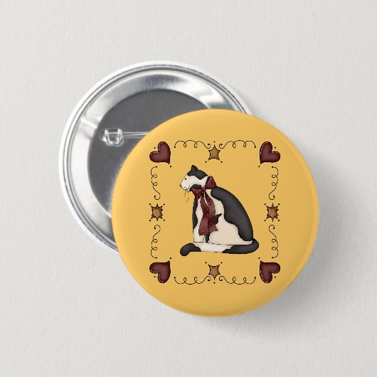 Niedliches Kitty-Katzen-Land-Geschenk Button (Vorne & Hinten)