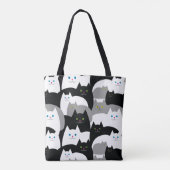 Niedliches Kitty-Katzen-Muster-graues Schwarzweiss Tasche (Rückseite)
