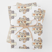 Niedliches Kitty Packpapier - abstrakt - Set von 3 Geschenkpapier Set (Beispiel)