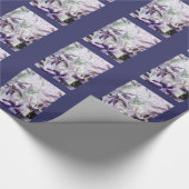 Niedliches Kitty Pattern Lila Abstrakte Blätter Geschenkpapier (Ecke)