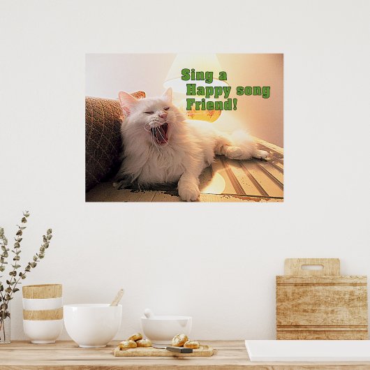 niedliches Kitty Poster singen (Küche)