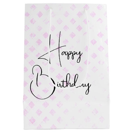 Niedliches Kitty Tragen einer Perlenschnur Mittlere Geschenktüte (Rückseite)