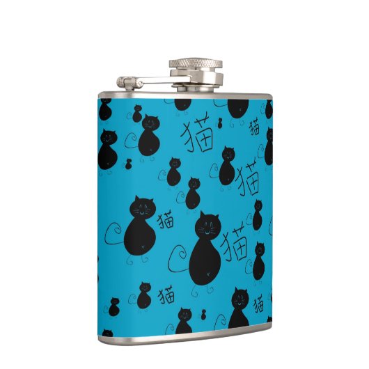 Niedliches Kittymuster Flachmann (Rechts)