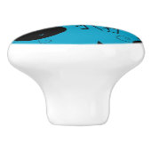 Niedliches Kittymuster Keramikknauf (Seitenansicht)