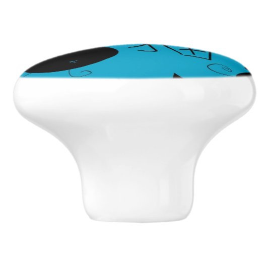 Niedliches Kittymuster Keramikknauf (Seitenansicht)