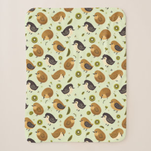 Niedliches Kiwi-Vogelmuster Sherpadecke