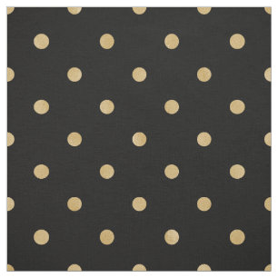 Niedliches klassisches Schwarz-Gold-Polka-Dot-Must Stoff