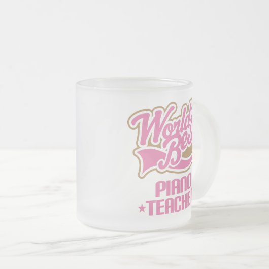 Niedliches Klavier-Lehrer-Geschenk Mattglastasse (VorderseiteRechts)
