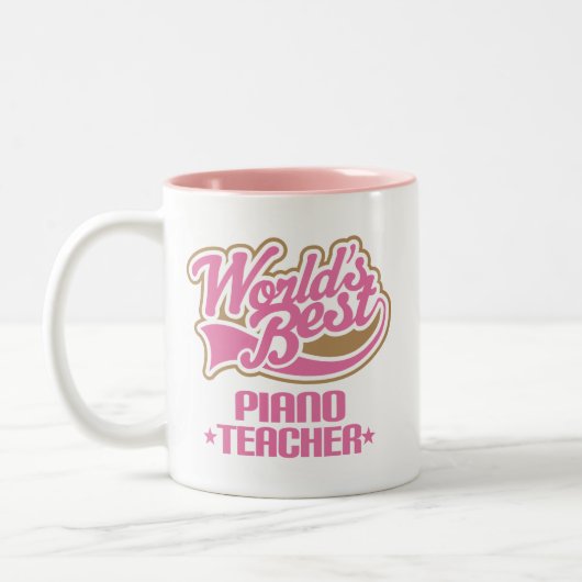 Niedliches Klavier-Lehrer-Geschenk Zweifarbige Tasse (Links)