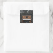Niedliches Klavier Quadratischer Aufkleber (Tasche)