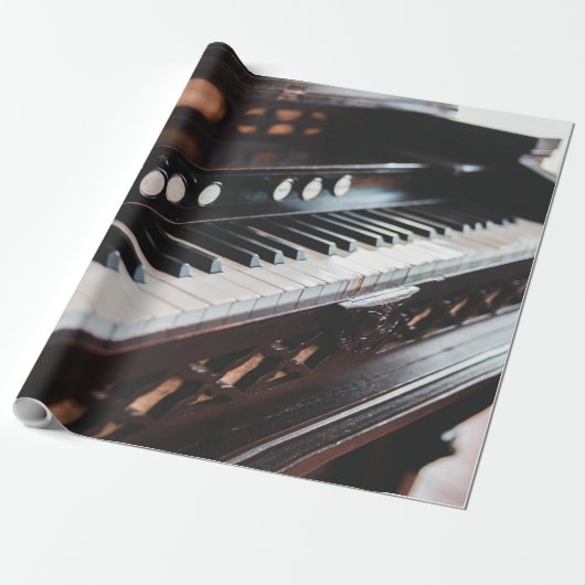 Niedliches Klavierdesign Geschenkpapier (Ungerollt)