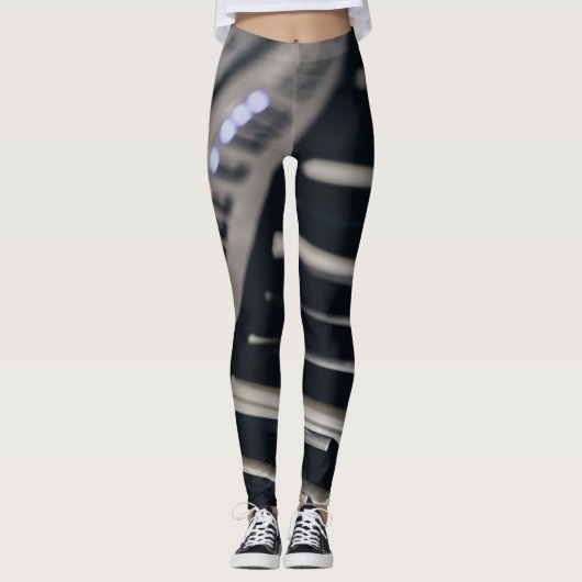 Niedliches Klavierdesign Leggings (Vorderseite)
