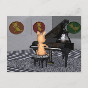 Niedliches Klavierspiel Postkarte