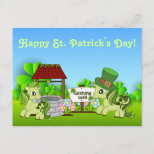 Niedliches Kleeblatt Ponies Happy St. Patrick's Da Postkarte