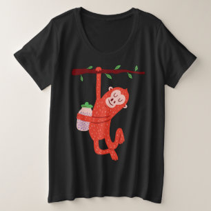 Niedliches Kleinaffen-Design Große Größe T-Shirt
