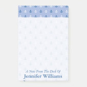 Niedliches kleines Anker-Muster | addieren Ihren Post-it Klebezettel (Vorderseite)