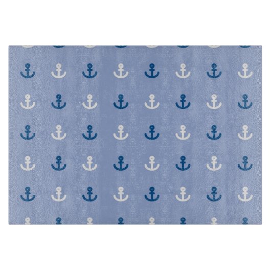 Niedliches kleines Anker-Muster Schneidebrett (Vorderseite)