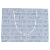 Niedliches kleines Baby in Buggy Neues Baby Große Geschenktüte (Rückseite)