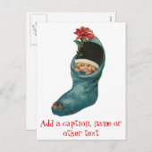 Niedliches kleines Baby in Socketkarten Feiertagspostkarte (Vorne/Hinten)