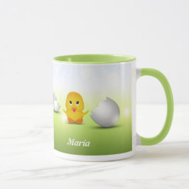 Niedliches kleines Baby-Küken Ihr Name Tasse