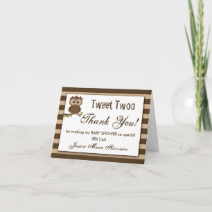 Niedliches kleines Babyuschel Babydusche Vielen Dankeskarte