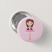 Niedliches kleines Ballerina-Cartoonmädchen Button (Vorne & Hinten)