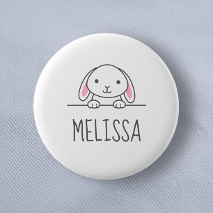 Niedliches kleines Bunny Peeking über dem Individu Button