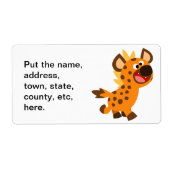 Niedliches kleines Cartoon-Hyena-Versandschild (Vorne)