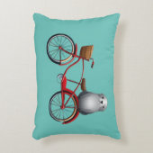 Niedliches kleines Cartoon Siegel auf einem Fahrra Dekokissen (Vorderseite(Vertikal))