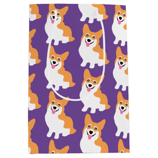 Niedliches kleines Corgi-Muster Mittlere Geschenktüte (Vorderseite)