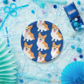 Niedliches kleines Corgi-Muster Pappteller (Party)