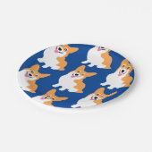 Niedliches kleines Corgi-Muster Pappteller (Schrägansicht)