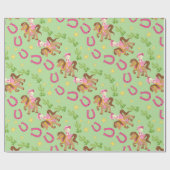 Niedliches kleines Cowgirl-Muster Geschenkpapier (Flach)