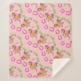 Niedliches kleines Cowgirl-Muster Sherpadecke