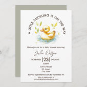 Niedliches Kleines Duckling ist auf dem Weg der Ge Einladung (Vorne/Hinten)