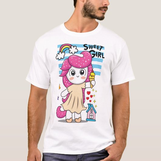 Niedliches kleines Einhorn 2 T-Shirt (Vorderseite)