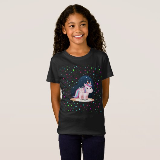Niedliches Kleines Einhorn T-Shirt (Vorne ganz)