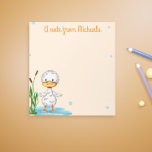 Niedliches kleines Entlein im Teich personalisiert Notizblock<br><div class="desc">Niedliches Notizblock mit einer Illustration eines kleinen Entleins in einem Teich. Personalisieren Sie den Text mit Ihren eigenen Informationen oder Nachrichten. Illustriert und entworfen von Patricia Alvarez.</div>