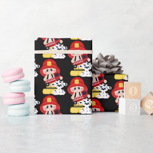 Niedliches kleines Feuerwehrleerpapier Geschenkpapier (Babyparty)