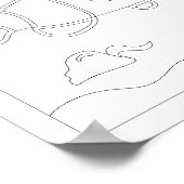 Niedliches kleines Fisch-Antistress-Farbbuch Poster (Ecke)