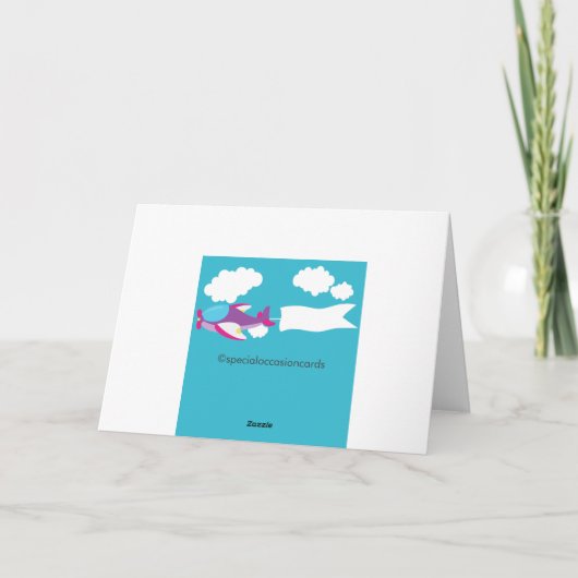 Niedliches Kleines Flugzeugmädchen Danke-Karte Dankeskarte (Rückseite)