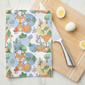 Niedliches kleines Fox-Muster Geschirrtuch (Viertel Falte)