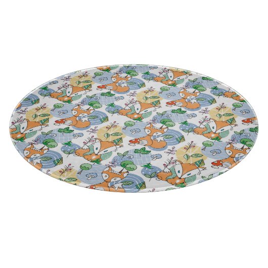 Niedliches kleines Fox-Muster Schneidebrett (Ecke)