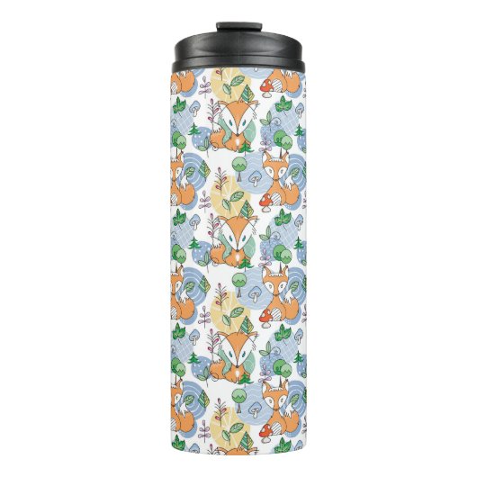 Niedliches kleines Fox-Muster Thermosbecher (Vorderseite)