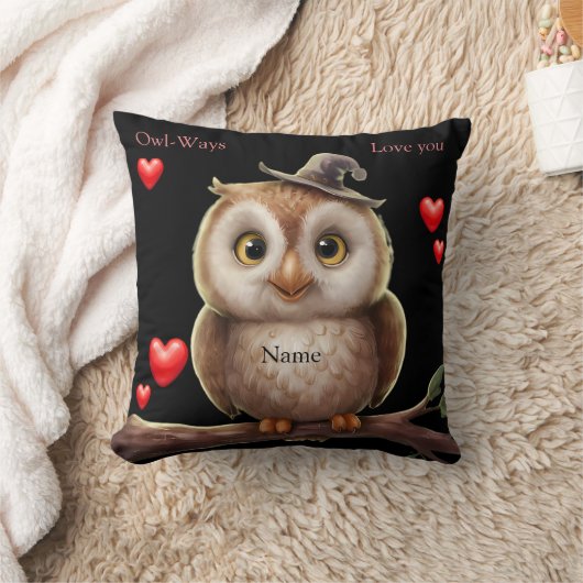 Niedliches kleines Funny Owl mit Liebe Herz Kissen (Decke)