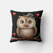 Niedliches kleines Funny Owl mit Liebe Herz Kissen (Rückseite)