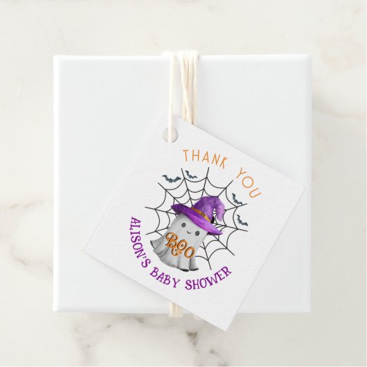 Niedliches kleines Gespenst BOO Danke, Baby Dusche Geschenkanhänger (Beispiel)