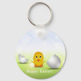 Niedliches kleines glückliches Osterbaby Schlüsselanhänger